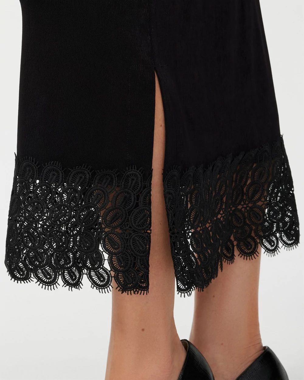 Petite Travelers Lace Hem Midi Skirt | Chico's
